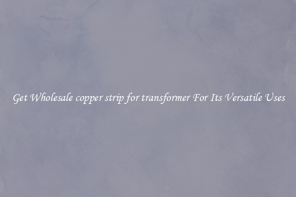 Get Wholesale copper strip for transformer For Its Versatile Uses