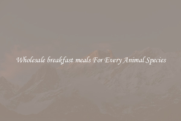 Wholesale breakfast meals For Every Animal Species