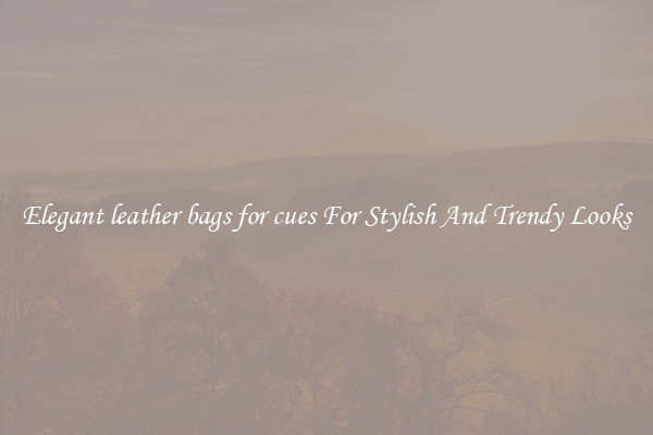 Elegant leather bags for cues For Stylish And Trendy Looks
