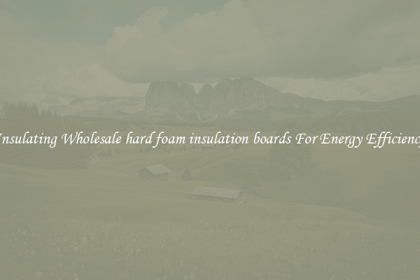 Insulating Wholesale hard foam insulation boards For Energy Efficiency