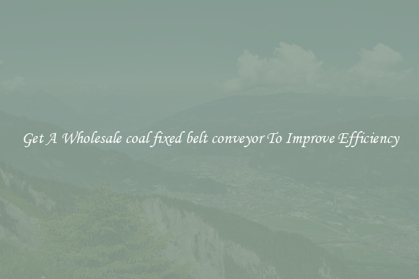 Get A Wholesale coal fixed belt conveyor To Improve Efficiency