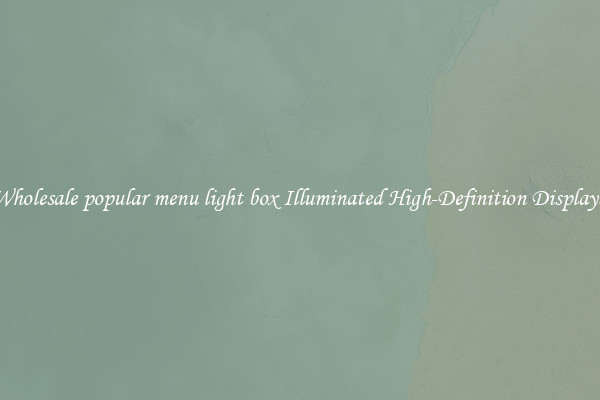Wholesale popular menu light box Illuminated High-Definition Displays 